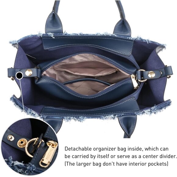 Versatile 3-Piece Handbag Set with Chic Stud Accents - Perfect Gift Idea - Picture 5 of 6